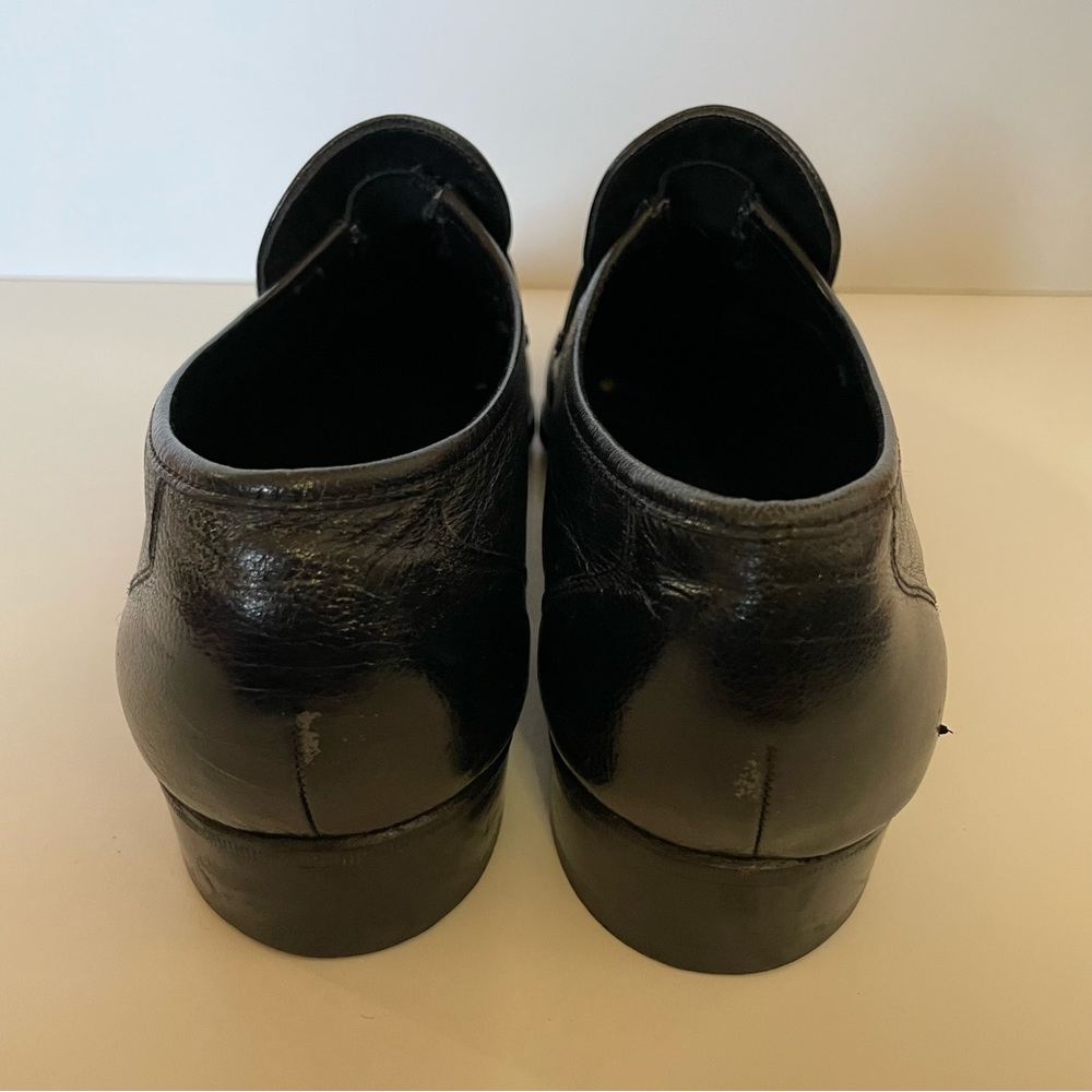 Florsheim Men’s Size 9 Black Leather Slip On Loafer Dress Shoe with tassels - Picture 8 of 12